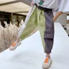 Trousers 2023 Boys Clothing Spring Summer Kids Loose Thin Fashion Casual Contrasting Colors Korean Version Simplicity Cropped Pants 230915