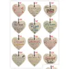 Décoration murale 31 styles Noël en bois amour puce de Noël suspendu plaque cadeau pendentif coeur forme lettre amitié bouteille de vin étiquettes goutte Dhi10