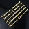 Europe and America 18K Yellow Gold Plated Bling CZ Cuban Bracelet Link Chain for Men Women Wedding Party Gift219n