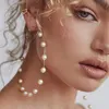 Fashion Women Faux Pearl Beaded Charm Big Hoop Earrings Statement Jewelry Gift252D
