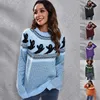 Kvinnors tröjor Halloween Ghost Vintage Ladies Sweater Polka Dot Långärmning Stickad Pullover Winter Woman Design Pullovers Knitwears 230915