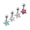 Tongue Rings 12Pieces Ferido Disc Barbell Ring Piercing Cz Crystal Epoxy Retainer Body Jewelry 14G-Round Heart Star Shape Dro Dhgarden Dhzo4