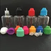 Plastflaska 5 ml 10 ml 15 ml 20 ml 30 ml 50 ml PET -droppflaskor med barnsäkra kepsar Tunna spetsar E Liquid Anpp -flaskor Gqeml