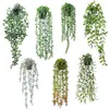 Decorative Flowers Artificial Plants Hanging Ivy Green Leaves Garland Grape Without Pot Fake Plant Wedding Wall Garden Christmas Home