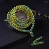 Strand 6-8-10mm Ambre 108 Perles Collier Bracelet Avec Or Bleu Percol Quand Chaîne Bijoux Pierre Précieuse
