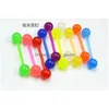 Tongue Rings 100Pcs/Lot Glow In Dark Luminous Fexible Ring Bar Nipple Barbells Body Piercing Jewelry 1.6X16X6/6Mm Drop Delive Dhgarden Dh6Pz