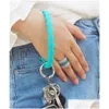 Gioielli O Gel di silice Indossare Bracciale Portachiavi Per ragazze Regali Trendy Semplice stile onda Cerchio Portachiavi da polso Bracciale unisex Drop De Dhbot