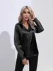 Women's Blouses Fashion Office Ladies Satin Shirts Elegant Solid Color Long Sleeve Tops Blusas Mujer