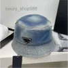 Yaz Denim Malzeme Tasarımcı Top Kapağı Çift Çift Casquette Tatil Seyahat Sporları Güneş Koruyucu Üçgen Mektup Basılı Kova Şapkası {Kategori}