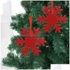 Décorations de Noël 90pcs Feutre Flocon de neige Pendentifs Ornements d'arbre Fenêtre Décoration de la maison Rouge Drop Livraison Jardin Fête Fête Suppl DHC8M