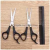 Forbici 3Pc Cesoie Per Taglio Dei Capelli Parrucchiere Professionale Barbiere Diradamento Set Per Parrucchiere Strumento Per Lo Styling Pettine Consegna A Goccia Attrezzi Da Giardino Domestico Dhbgs