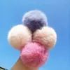 Adorável anéis de cabelo rabo de cavalo titular meninas pompom hairbands moda imitação de pele de coelho pelúcia elástico corda de cabelo acessórios para o cabelo