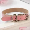 Collari per cani Guinzagli Collare regolabile con lettera Fibbia ad ardiglione Collo in pelle Pizzo Forniture per animali Rosso Rosa Blu Will e Sandy Drop Consegna a casa Dhxzo