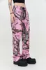 メンズジーンズは極端なピンクのロサンゲラスタイルビンテージカジュアルズボンヒップホップストレートジーンズの男性と女性が苦しむデニム230915を作った
