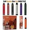 Puff Flex 5000 Double Pro Wegwerpvape Elektronische sigaretten 11 ml Voorgevulde vape desechable 550 mah Oplaadbare batterij vapes wegwerpbladerdeeg