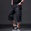 Men's Cargo Denim Shorts With Multi Pockets Loose Casual Short Jeans For Male Big And Tall243v