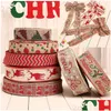 Christmas Decorations Linen Webbing Printing Dot Tree Ribbon Ornaments Party Supplies Drop Delivery Home Garden Festive Dh3Ln