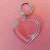 50 adet kalp şeklindeki DIY akrilik boş resim çerçevesi anahtar zincirleri şeffaf boş boş PO Anahtarlıklar Kolye Key Ring Takı AC264K
