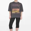 Bing Designer AB Cotton T-shirt Letter City Sunset Imprime