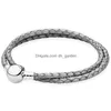 Bangle Original Genuíno Bola De Couro Circar Fecho Snake Chain Pulseira Fit Moda 925 Sterling Sier Bead Charme DIY Jóias Dhgarden DHPPC