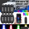 Luci decorative Auto Led Rock Music Sync Bluetooth App Control 8 in 1 Rgb Luce telaio Undergolw per Jeep Off-Road Truck Boat Suv Dr Dhv9L