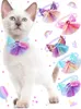 Vêtements de chien 10pcs dentelle diamant noeud papillon petit chat chiot noeuds papillon fournitures de mariage accessoires de toilettage pour chiens 230915