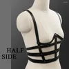 Cinture Cintura punk in pelle PU Imbracatura regolabile sexy Reggiseno a vita alta Taglie forti con spalline sul petto Donna