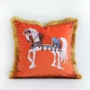 Housse de coussin cheval brodée de luxe, taie d'oreiller de styliste pour canapé, décoration de maison, salon, à la mode, 213v