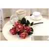 Decorative Flowers Wreaths 7 Heads Rose Artificial Silk Real Touch Party Home Floral Decor Flower Arrangement Peony Drop Delivery Gard Dhd7H