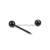 Tongue Rings 7Pcs/Package Balls Industrial Scaffold Straight Barbell Ear Piercing Bar Surgical Steel Eyebrow Tragus Nipple R Dhgarden Dhoeb