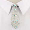 Fashion Crystal Neckties for Women Men Trendy Party Metal Short Rhinestone Choker Tie Wedding Fashion Accessories