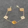 Amor ouro 4 folhas pulseira designer pulseiras para mulheres homens liga de aço inoxidável braçadeira banhado ouro prata rosa jóias amarelo dourado