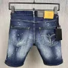 Män denim shorts blekna tvättfärg stretch bomull262l