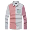 メンズカジュアルシャツ2021 faconnable Classic Striped Male Blouse Trendy Camisa Masculina Homme Men Fashion TOPS M-XXL2880