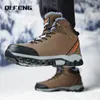 Scarpe eleganti Stivali da trekking da uomo invernali da esterno Turismo Campeggio Sport Caccia Calzature calde Moda Grandi scarpe sportive antiscivolo durevoli 230915