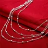 Women's Sterling Silver Plated Four Layers of Light Bead Tennis necklace GSSN751 fashion lovely 925 silver plate jewelry Grad3214