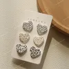 3Pairs/set Heart Acrylic Stud Earrings for Women Macaron Colorful Dots Leopard Stripe Earrings Korea Jewelry Accessories EarringsStud Earrings womens earrings