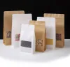 wholesale Kraft Stand Up Pouches Reusable Paper Packing Bag with Window Heat Sealable Food Storage Bag 12 LL