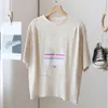 Français 23 été Isabel Marants chemises de mode lettre imprimer pull décontracté haut de sport femmes flammé coton T-shirt à manches courtes