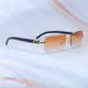 Elmas kesilmiş güneş gözlüğü gerçek siyah manda boynuz güneş gözlükleri carter tasarımcı rimless trend olan trend olan ürünü yeni desginer sürüş gölgeleri gözlük altın çerçeve