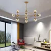 Lampadari Lampadario retrò a sfera in vetro Soggiorno Designer di luci Moderno LED Sala da pranzo Camera da letto Villa Illuminazione molecolare