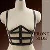 Cinture Cintura punk in pelle PU Imbracatura regolabile sexy Reggiseno a vita alta Taglie forti con spalline sul petto Donna