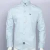 Homme Stickerei 100% Baumwolle Marke Shirts Camisa Masculina Männer Langarm Kleid Shirts Männer Sozialen Homme Eden Park Faconnable Chem273P