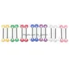 Anneaux de langue 30Pcs / Lot Mode 316L En Acier Chirurgical Mamelon Femmes Piercings Tounge Bars Barbell Piercing Bijoux De Corps Drop Deli Dhgarden Dhe45