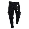 男性の黒いストレッチスキニーボトムジーンズジーンズファッションサイドポケットスリムペンシルパンツ2020ストリートヒップホップジョギングオーバーオール