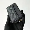 Luxury Caviar Lambskin Small Wallet Mini Zipper Poucht Genuine Pebble Leather C Credit Cards Bag Man Woman Designer Key Coin Purse With Box Wholesale