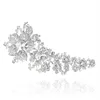 7 5 Inch Extra Large Vintage Rhodium Silver Plated Clear Rhinestone Bridal Brooches Women Party Pins273R