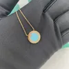 Femmes T cercle pendentif collier bijoux de créateur or/argent/rose avec couleur coquille diamant collier bijoux de luxe femme mariage cadeau de noël livraison gratuite