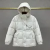 Mulher para baixo parques jaquetas puffer designer jaqueta inverno das mulheres casacos manga budge casaco fino triângulo sinal design estilo longo