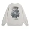 Sweat à capuche de designer Qualité originale pour hommes Nouveau mignon hippopotame imprimé col rond pull cerceau couple coton polyvalent tendance manches longues col rond